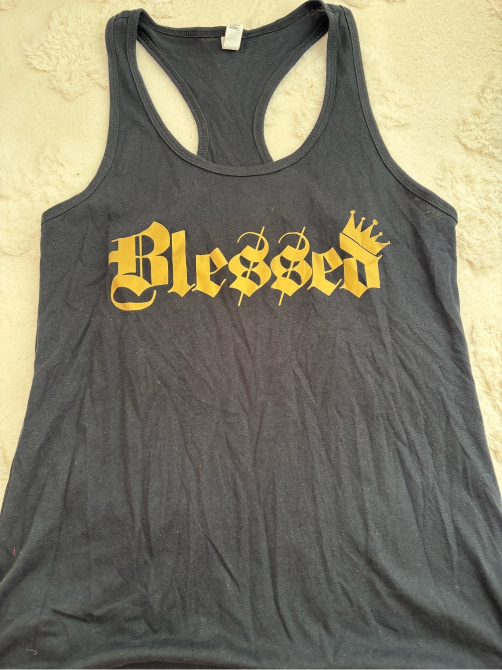 Women's Black 'Blessed' Graphic Racerback Tank Top